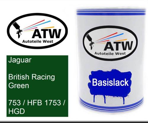 Jaguar, British Racing Green, 753 / HFB 1753 / HGD: 500ml Lackdose, von ATW Autoteile West.